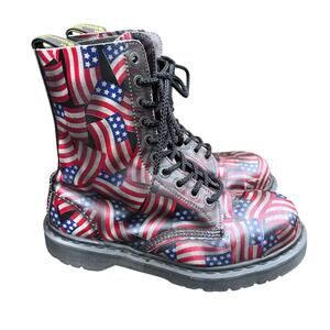 Vintage Dr Martens American Flags MIE England Steel Toe UK 9 Women's 11 Mens 10